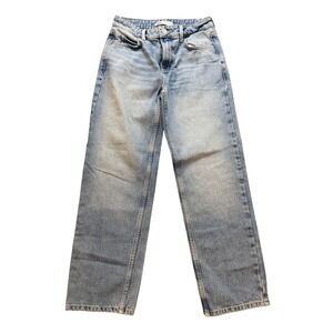 Zara Light Wash Wide Leg High Rise Denim Jeans Size 0 Light Blue EUR 32
